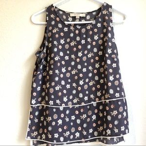 LOFT Sleeveless Blouse Stripe Detail